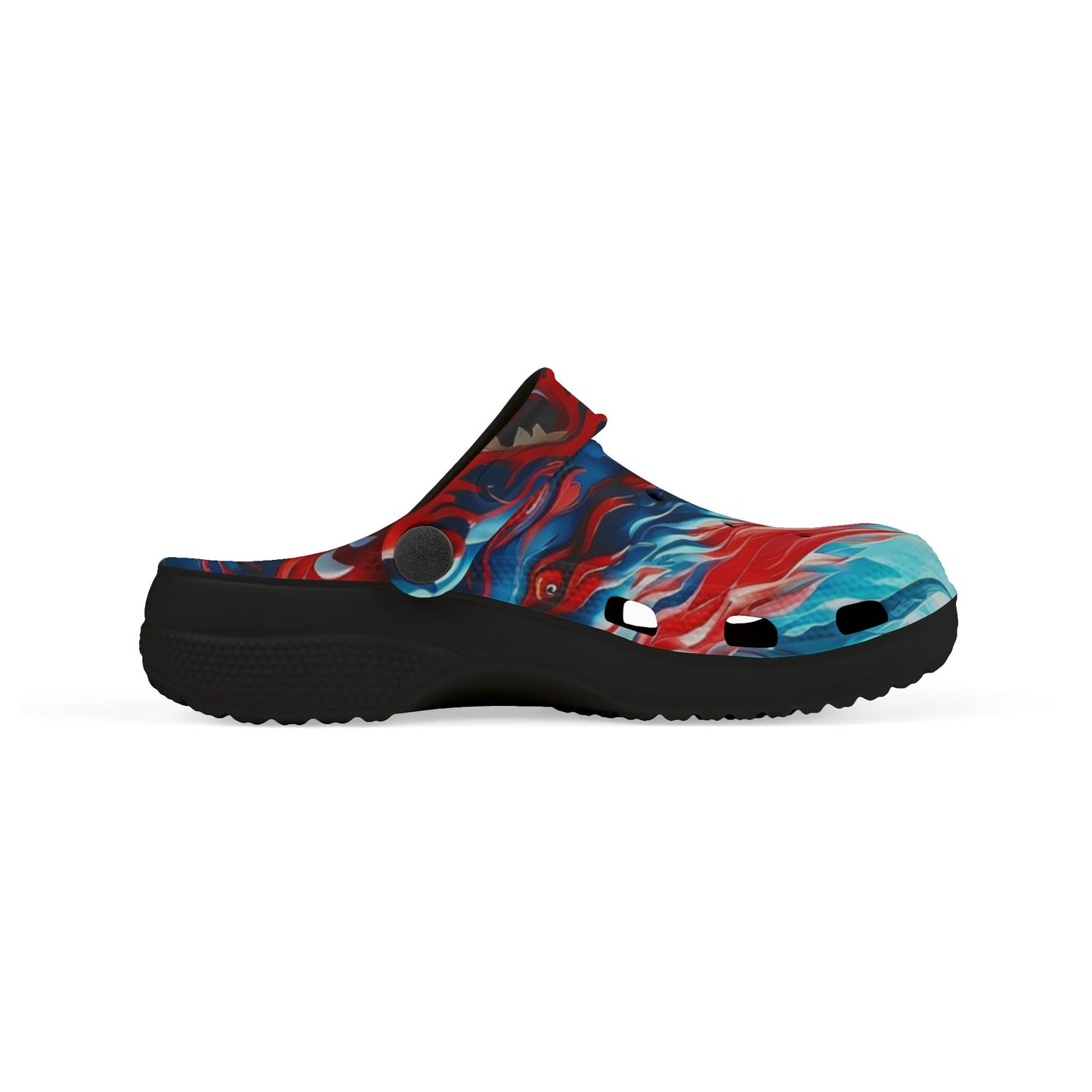 Kids Foam Clogs — Red & Blue Swirl All-Over Print