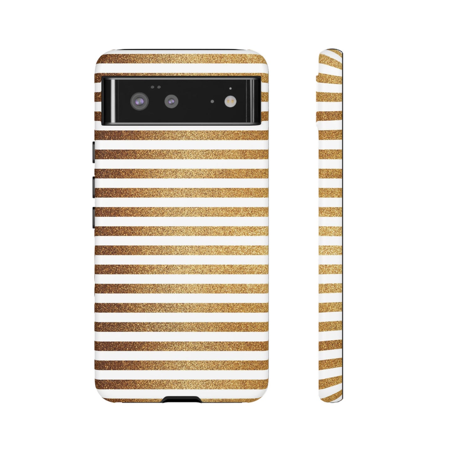 Glamorous Gold Striped Phone Case | Tough Cases, Stylish Phone Cover, Chic Accessories, Gift for Her, Fashionable Tech