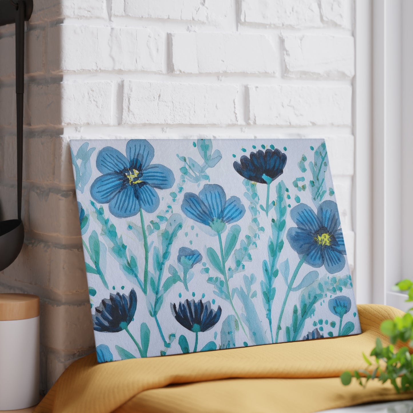 Floral Glass Cutting Board, Kitchen Decor, Housewarming Gift, Wedding Present, Unique Kitchen Accessory, Design for Home