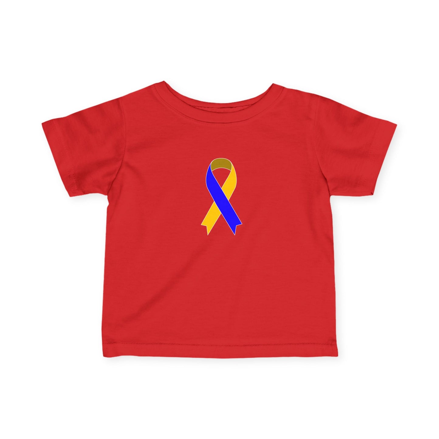 Infant Fine Jersey Tee with Blue and Yellow Ribbon, Cute Baby T-Shirt, Baby Shower Gift, Toddler Apparel, Infant Outfit, Newborn Clothes