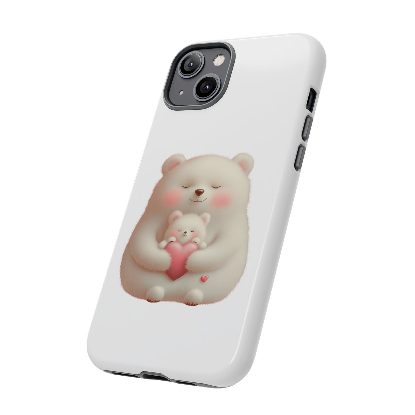 Cute Bear Phone Case, Tough Cases, Animal Lover Gift, Kids Accessories, Mother’s Day, Heartwarming Design
