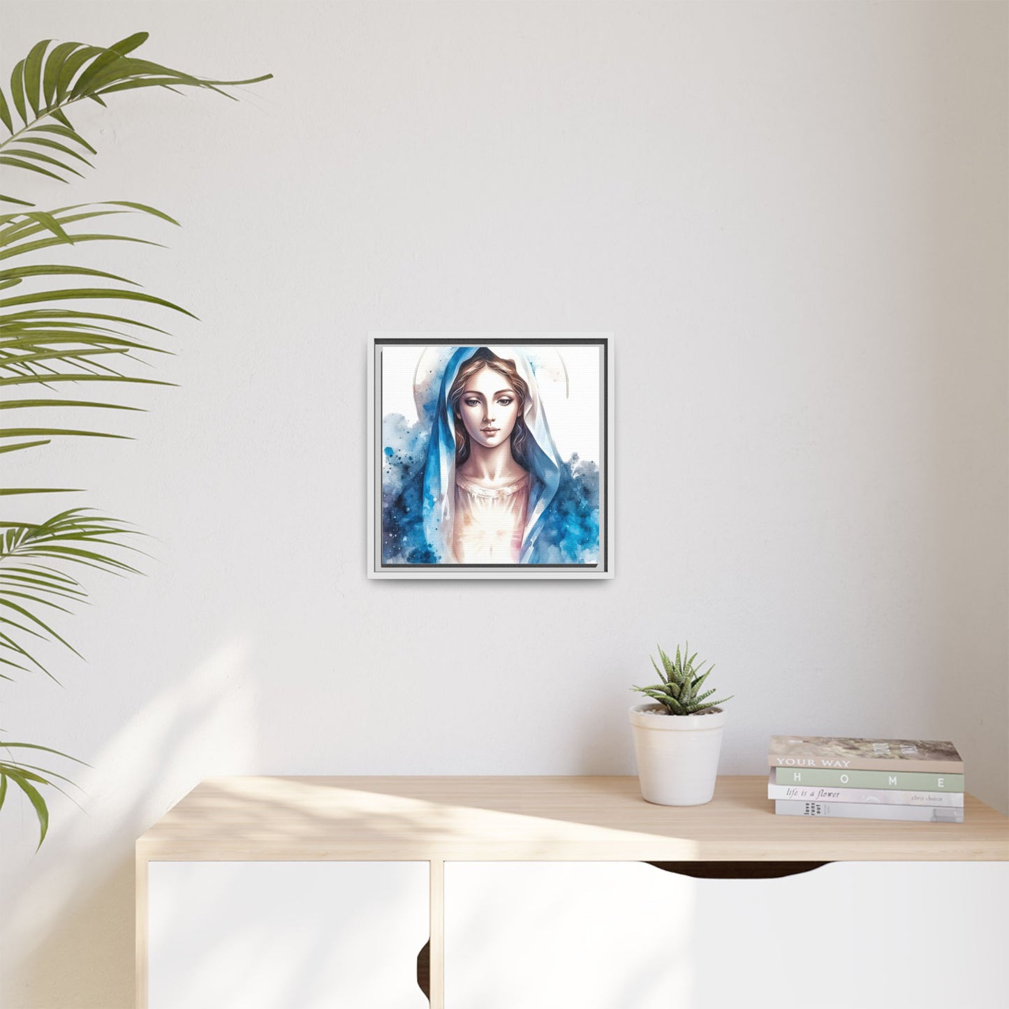 Framed Canvas Art Print, Spiritual Decor, Religious Artwork, Wall Decor, Gift for Faith, Elegant Home Decoration