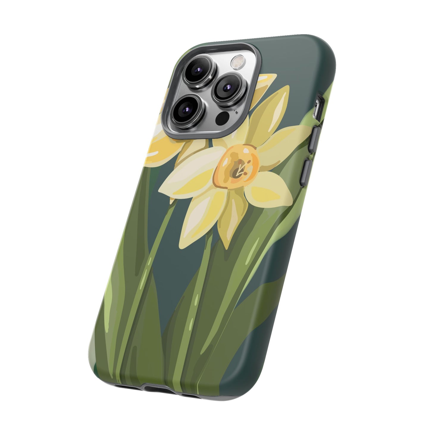 Floral Phone Case - Yellow Daffodil Design, Tough Phone Cover, Spring Decor, Floral Gift, Nature-Inspired Accessories