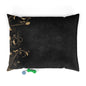 Elegant Black Floral Pet Bed – Plush Comfort Cushion for Dogs & Cats