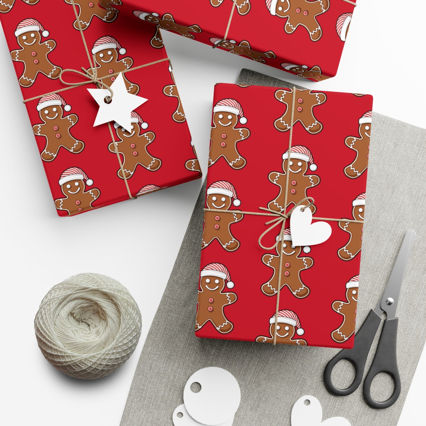 Festive Gingerbread Gift Wrap Papers for Holiday Gifting, Christmas, Birthdays, Surprise Parties, Eco-Friendly Wrapping