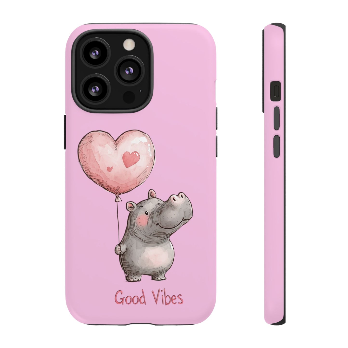 Cute Hippo Phone Case | Good Vibes, Gift for Friends, Cute Phone Accessories, Animal Lover Gift, Happy Phone Cover