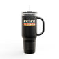 Retro Vibes Insulated 40oz Travel Mug | Fun Travel Cup for Coffee Lovers, Perfect for Road Trips, Picnics, Gifts
