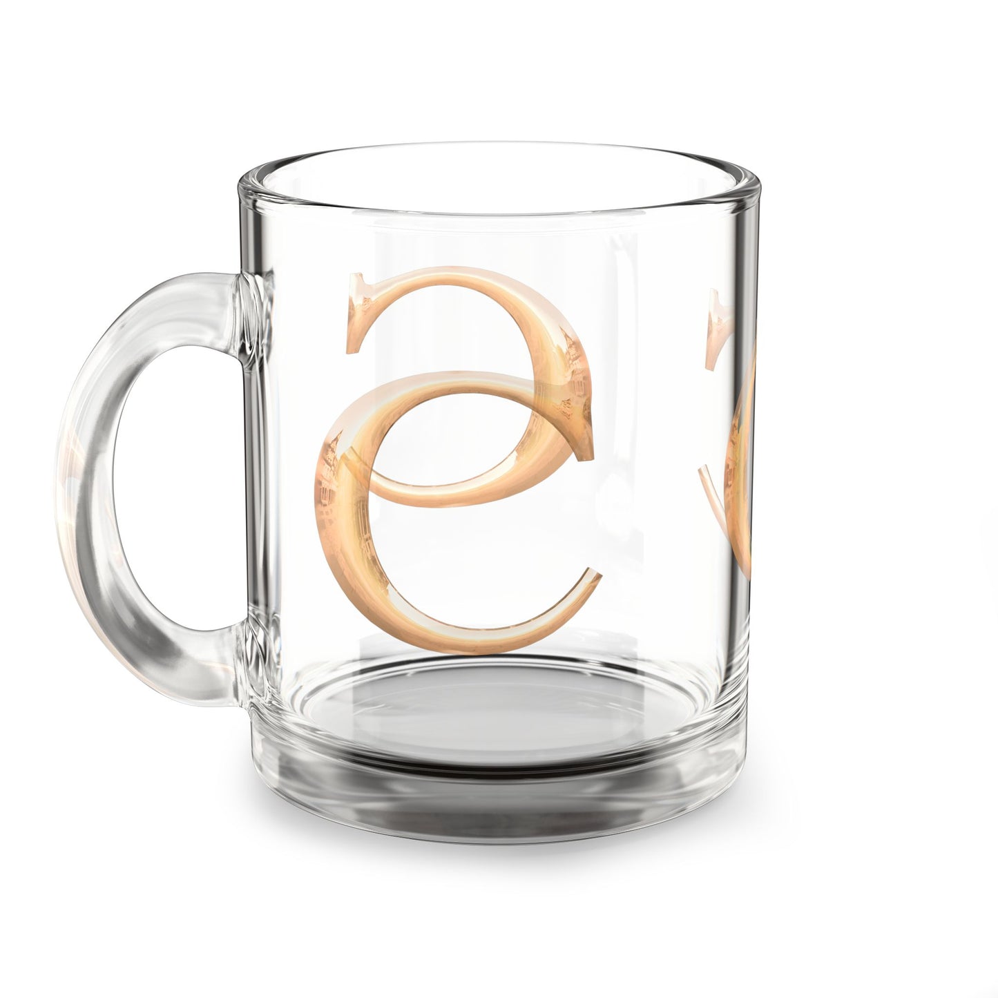 Personalized Glass Mug | Custom Initial Coffee Mug Letter C