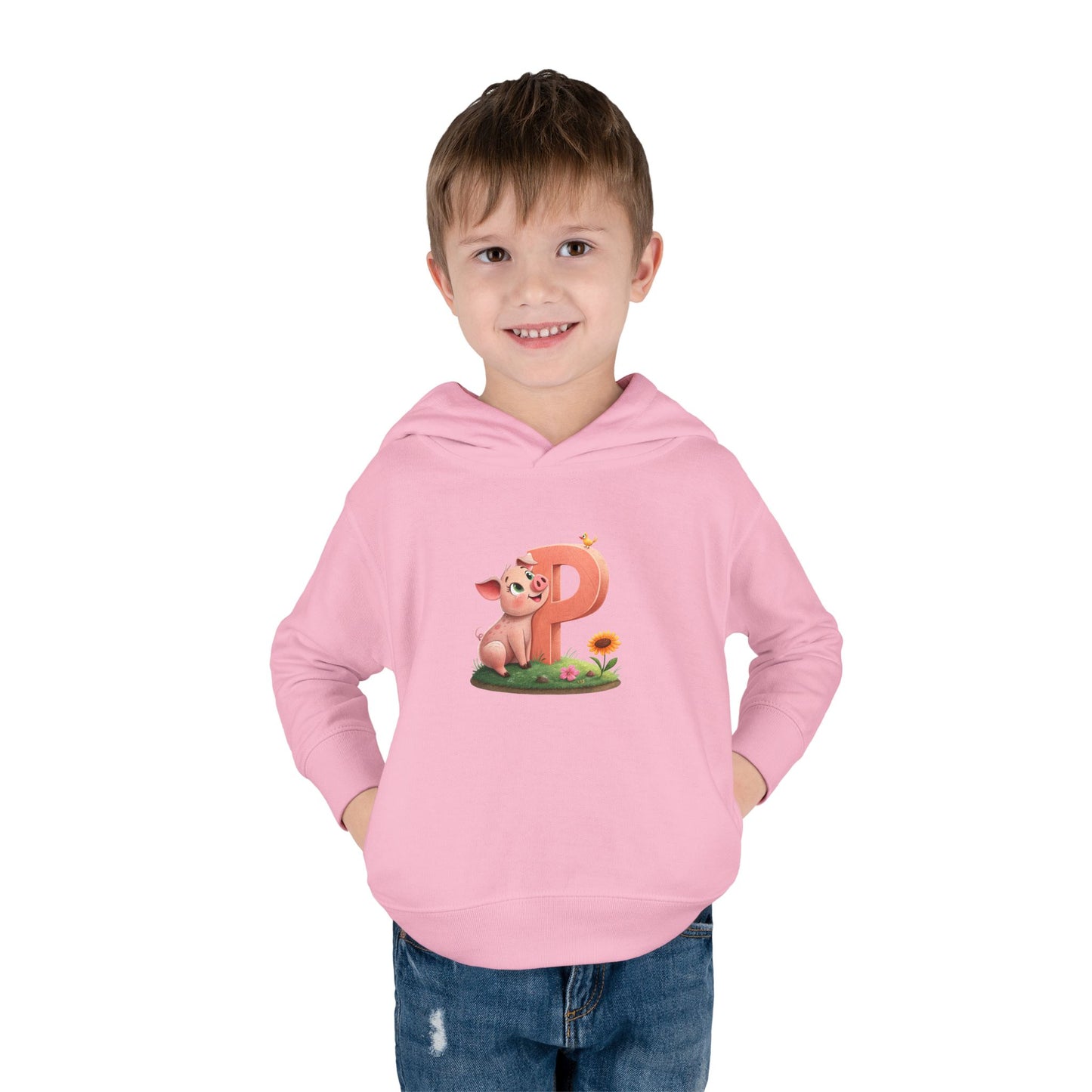 Toddler Piggy Personalized Fleece Hoodie, Cute Animal Hoodie, Kids Pullover, Toddler Clothes, Kids Gift, Birthday Present