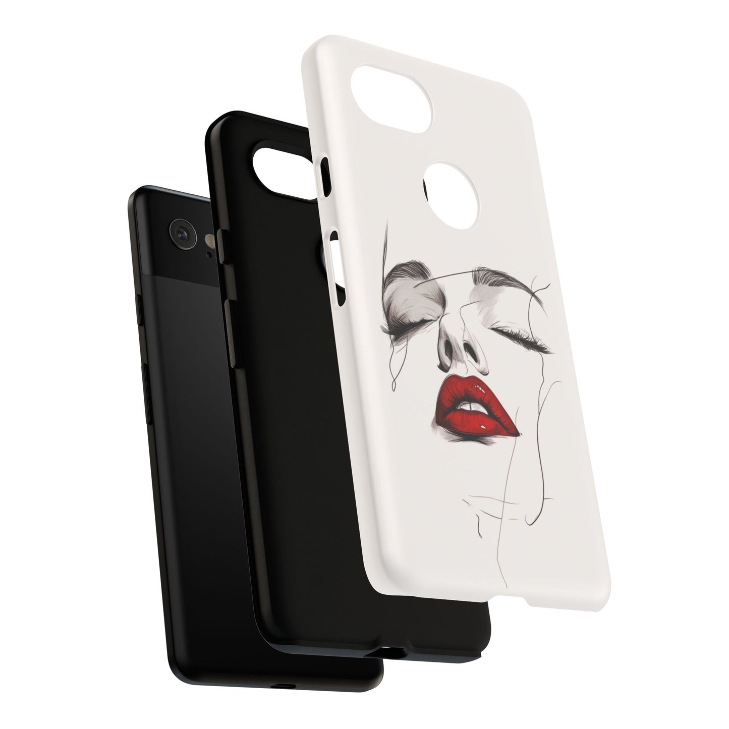 Stylish Phone Case with Artistic Lip Design, Femme Tech Accessory, Trendy Device Cover, Gift for Her, Unique Phone Accessories