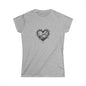 Women's Softstyle Tee with Heart Design, Casual Graphic T-Shirt, Gift for Her, Valentine’s Day Apparel, Trendy Outfit