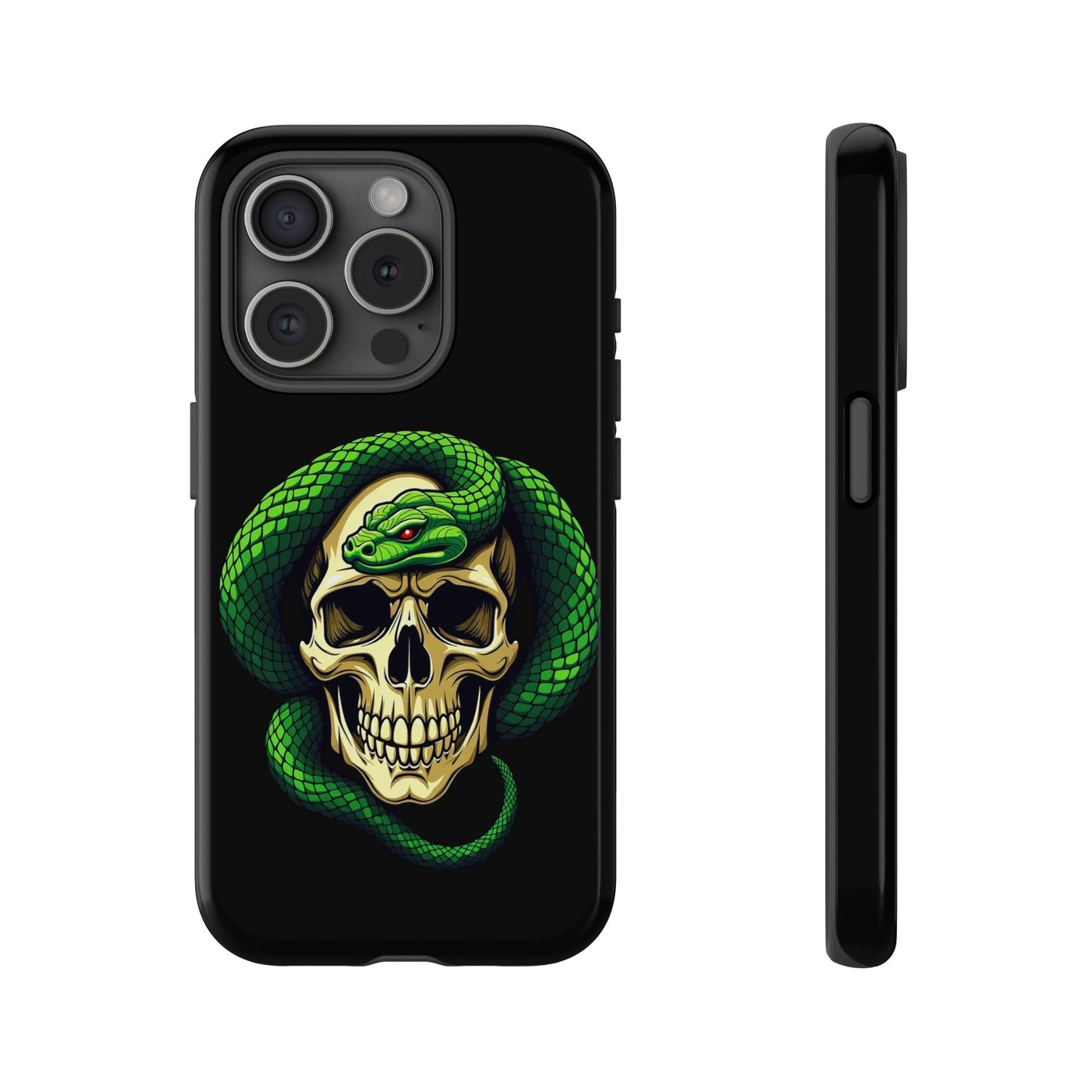 Skull & Snake Phone Case | Tough Cases, Protective Cover, Edgy Phone Accessories, Gothic Gift, Halloween Decor