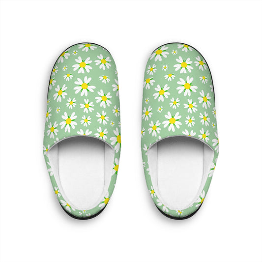 Daisy Print Women's Indoor Slippers | Cozy Home Footwear, Gift for Her, Perfect for Lounging, Mother's Day Gift, Decor