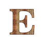 Rustic Wood Letter E Kiss-Cut Sticker — Monogram Laptop Decal