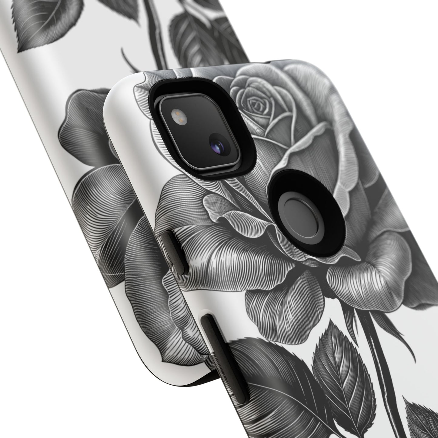 Elegant Floral Phone Case - Tough Cases, Black Rose Design, Floral Phone Cover, Stylish Phone Accessory, Gift for Her, Mother's Day