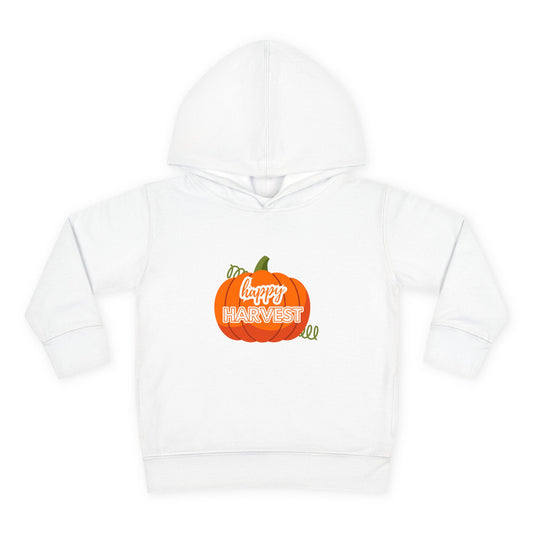 Toddler Happy Harvest Pullover Hoodie, Fall Kids Sweatshirt, Pumpkin Hoodie, Thanksgiving Gift, Cozy Autumn Wear