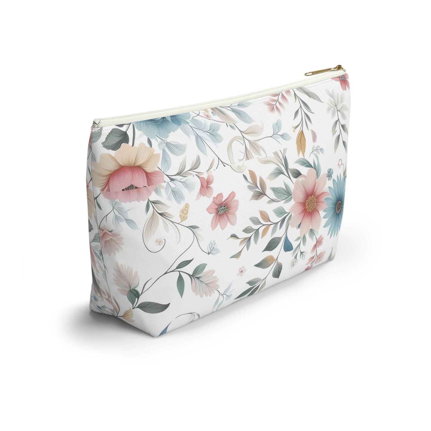 Floral Accessory Pouch, Makeup Bag, Cosmetic Case, Travel Organizer, Gift for Her, Floral Print Pouch