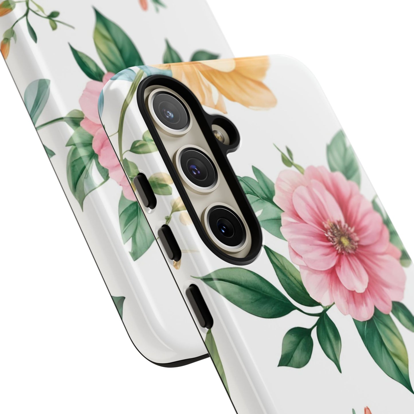 Floral Tough Phone Case — Pink Peony Protective Phone Cover