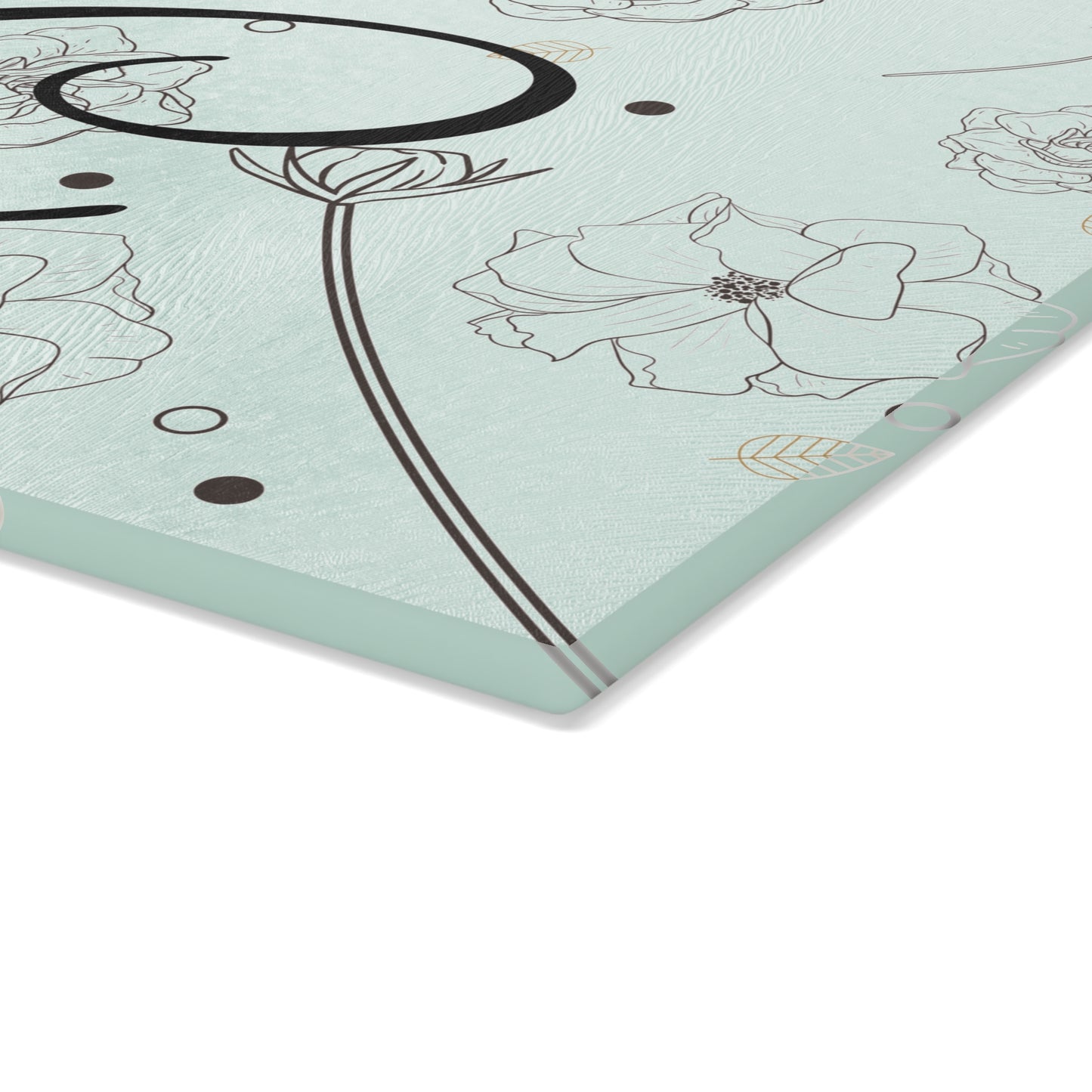 Personalized Floral Glass Cutting Board, Kitchen Decor, Wedding Gift, Housewarming Gift, Cooking Gift, Custom Kitchen Accessory