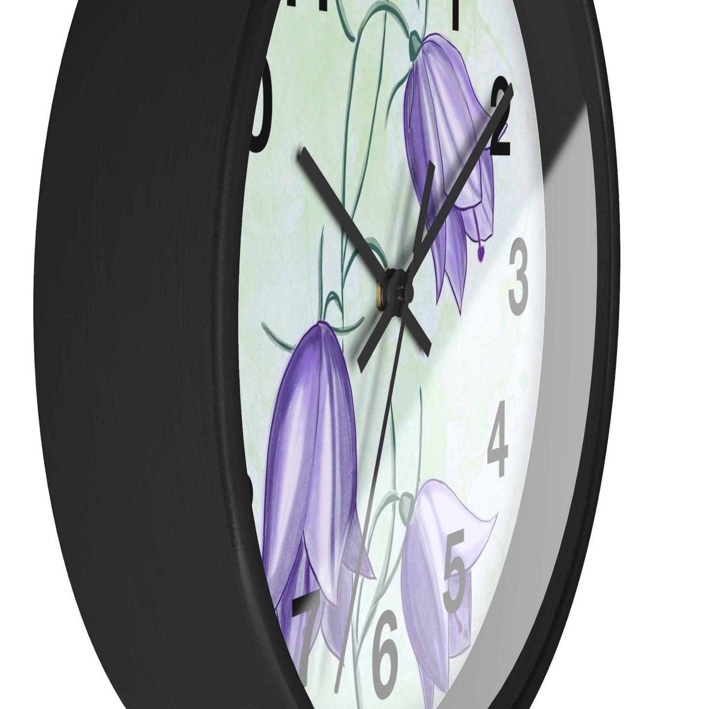 Floral Wall Clock with Purple Blooms, Elegant Home Decor, Timeless Gift, Botanical Wall Art, Perfect for Mother's Day, Spring Decor