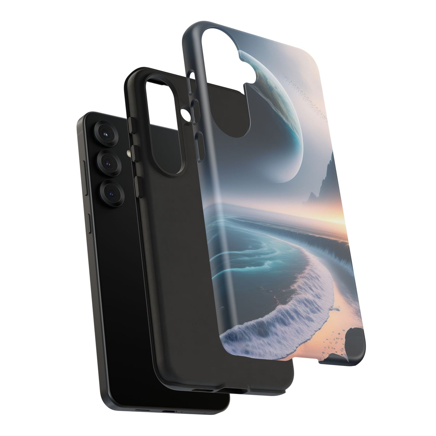 Galaxy Ocean Phone Case — Surreal Planet Beach Tough Case
