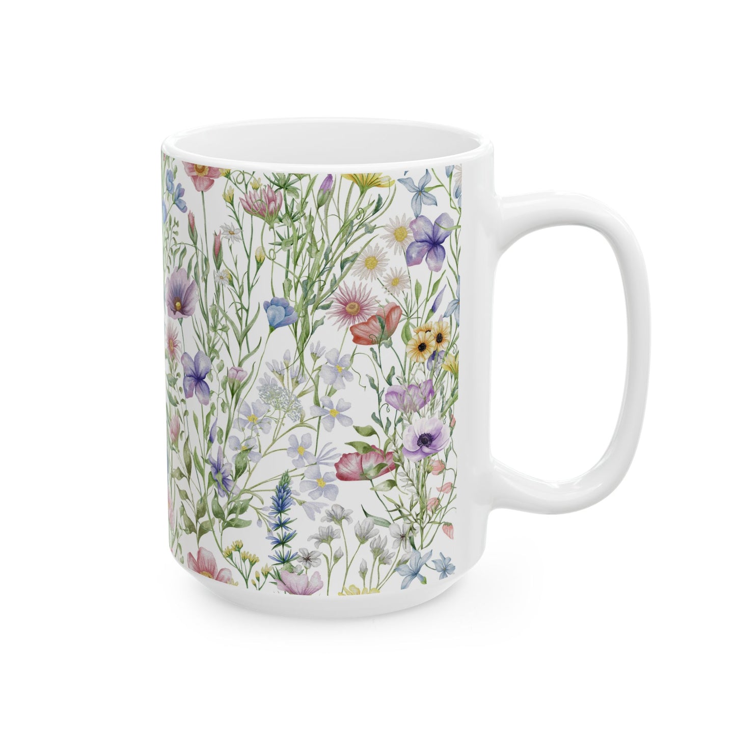 Ceramic Mug, (11oz, 15oz) - wildflowers