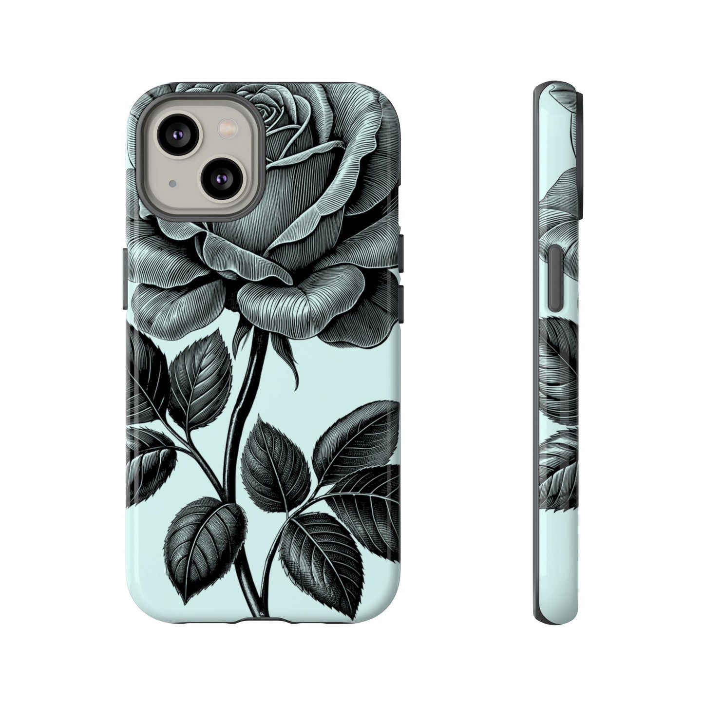 Elegant Floral Phone Case, Tough Cases for iPhones, Black Rose Design, Gift for Her, Stylish Phone Cover, Birthday Gifts