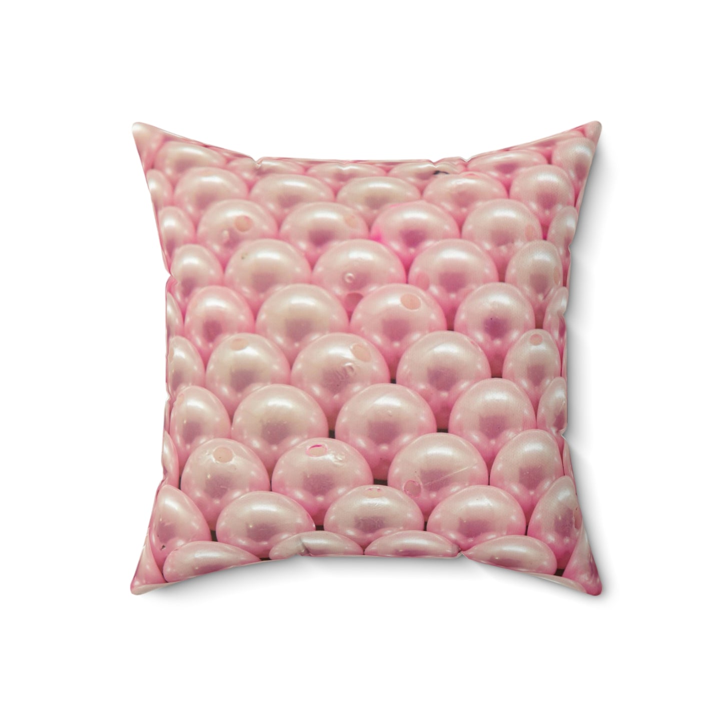 Pink Pearl Patterned Square Pillow, Decorative Cushion, Home Decor, Gift for Her, Soft Furniture Accent, Cozy Vibes