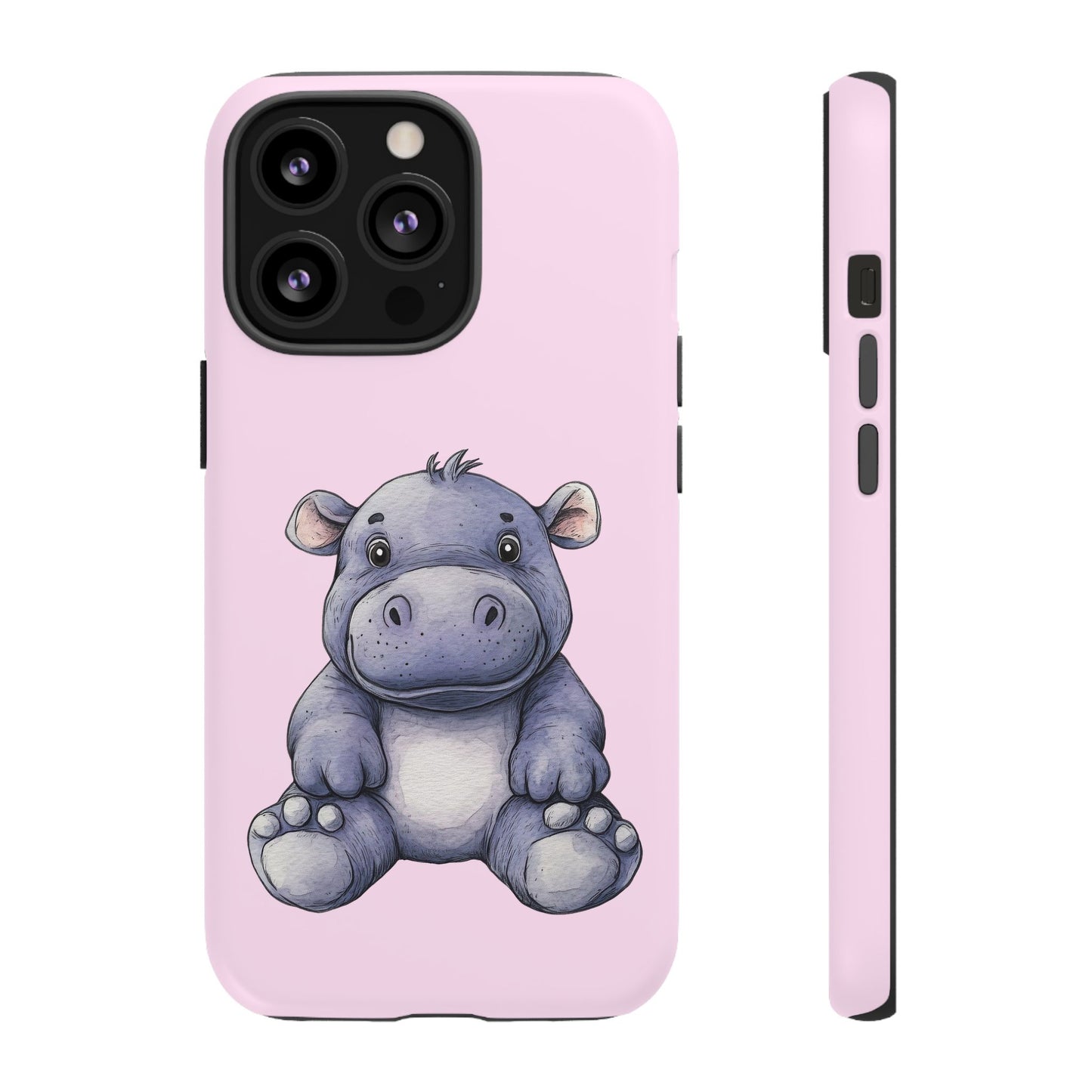 Cute Hippo Phone Case - Tough Cases, Animal Phone Cover, Kawaii Accessories, Gifts for Kids, Unique Tech Gear