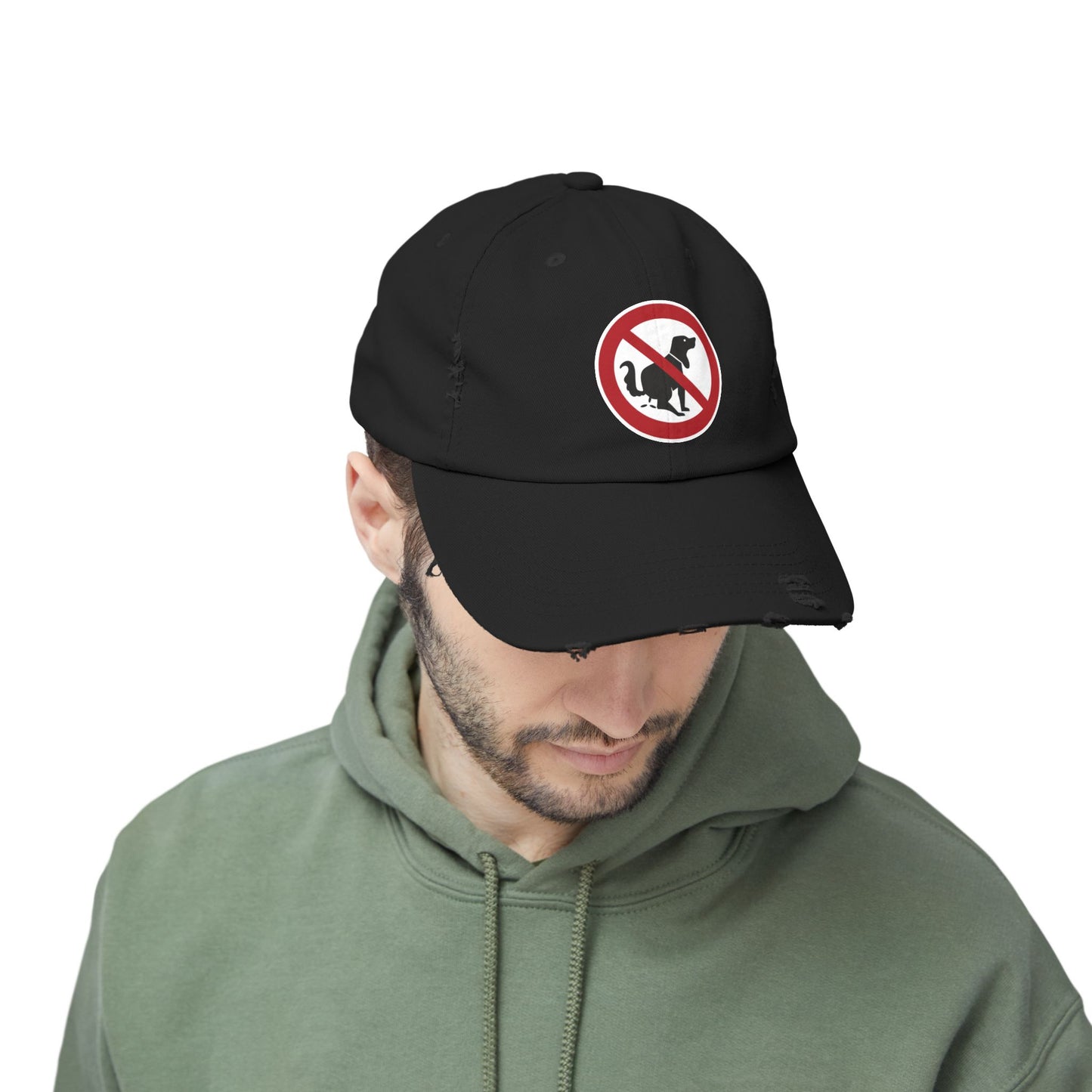 Unisex Distressed Cap with No Dogs Allowed Design | Casual Wear, Dog Owners Gift, Trendy Cap for Pet Lovers, Outdoor Style
