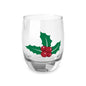 Holiday Whiskey Glass with Holly Design - Festive Barware for Christmas, Gift for Him, Holiday Decor, Entertaining Essentials, Custom Drinks