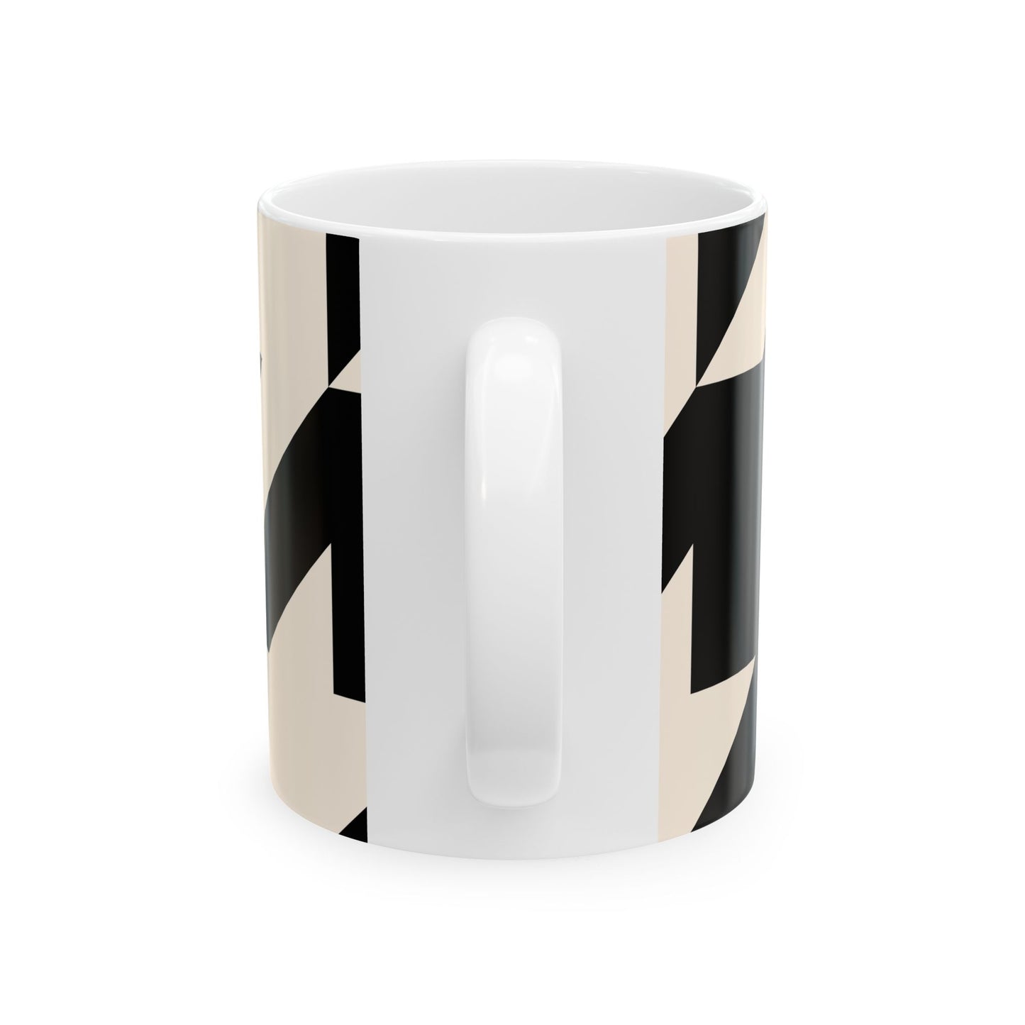 Modern Geometric Ceramic Mug, Stylish Coffee Cup, Gift for Her, Office Decor, Unique Kitchenware, Contemporary Design