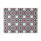 Retro Geometric Glass Cutting Board — Mint & Burgundy Pattern