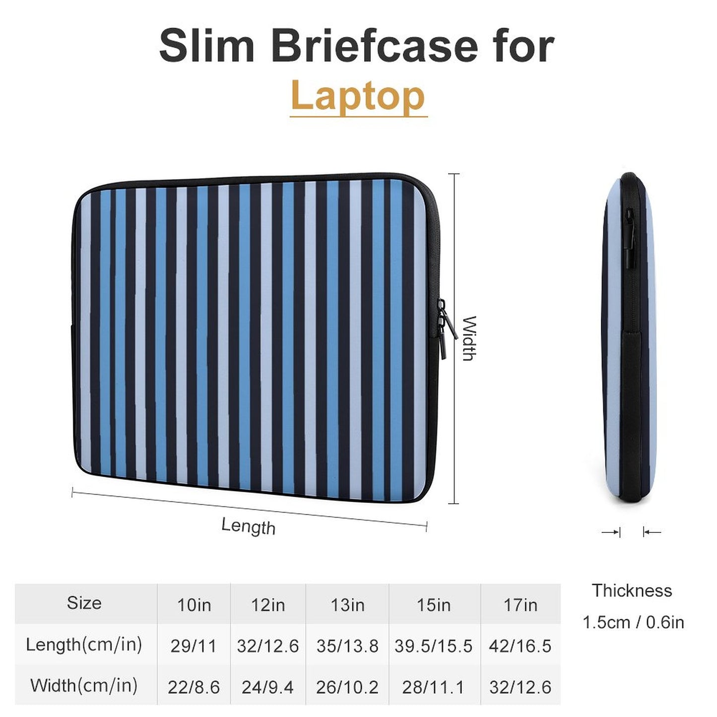 Laptop Case Blue Striped