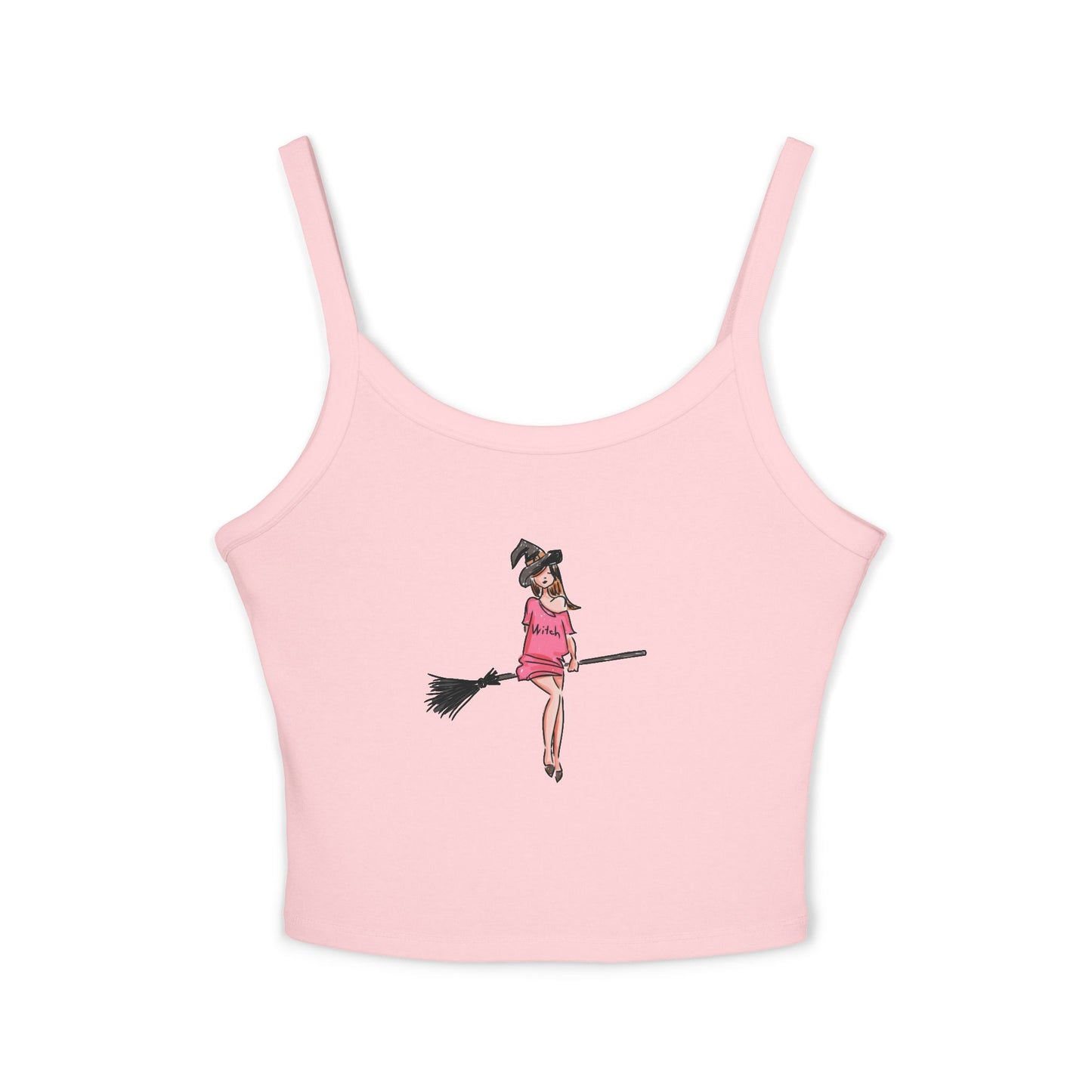 Witchy Spaghetti Strap Tank Top - Fun Summer Wear, Casual Party Top, Perfect for Halloween, Gifts for Friends, Everyday Fashion