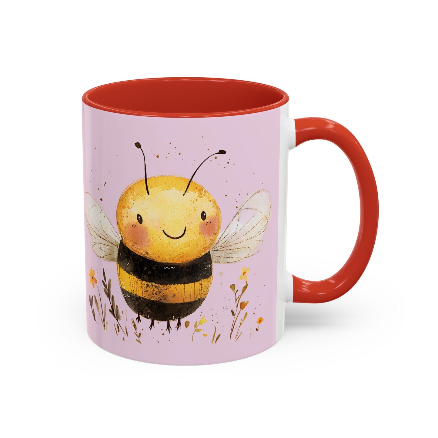 Cute Bee Accent Coffee Mug for Nature Lovers, Fun Bee Design, Gift for Friends, Bee Themed Kitchenware, Bee Lover's Mug