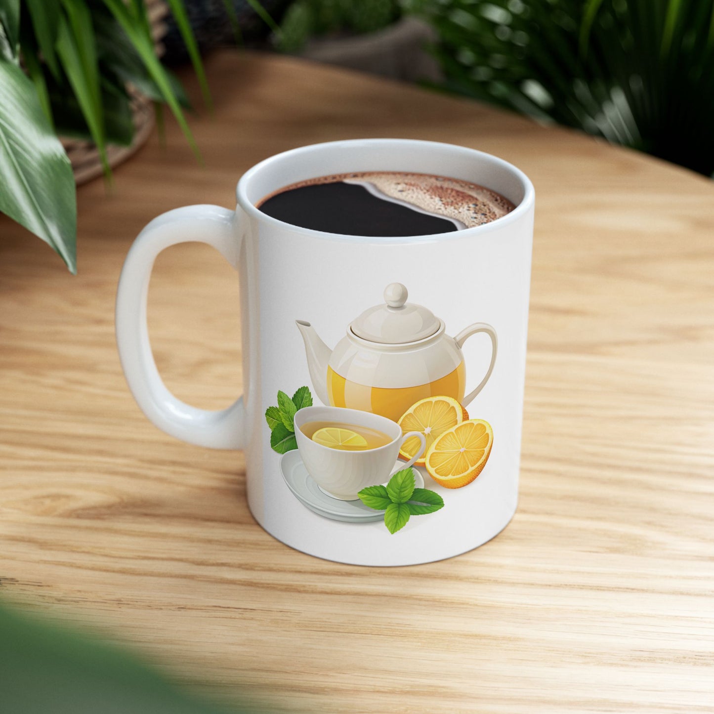 Citrus Delight Ceramic Mug - Refreshing Lemonade Design, Perfect for Tea Lovers, Kitchen Decor, Gift for Friends, Summer Sips