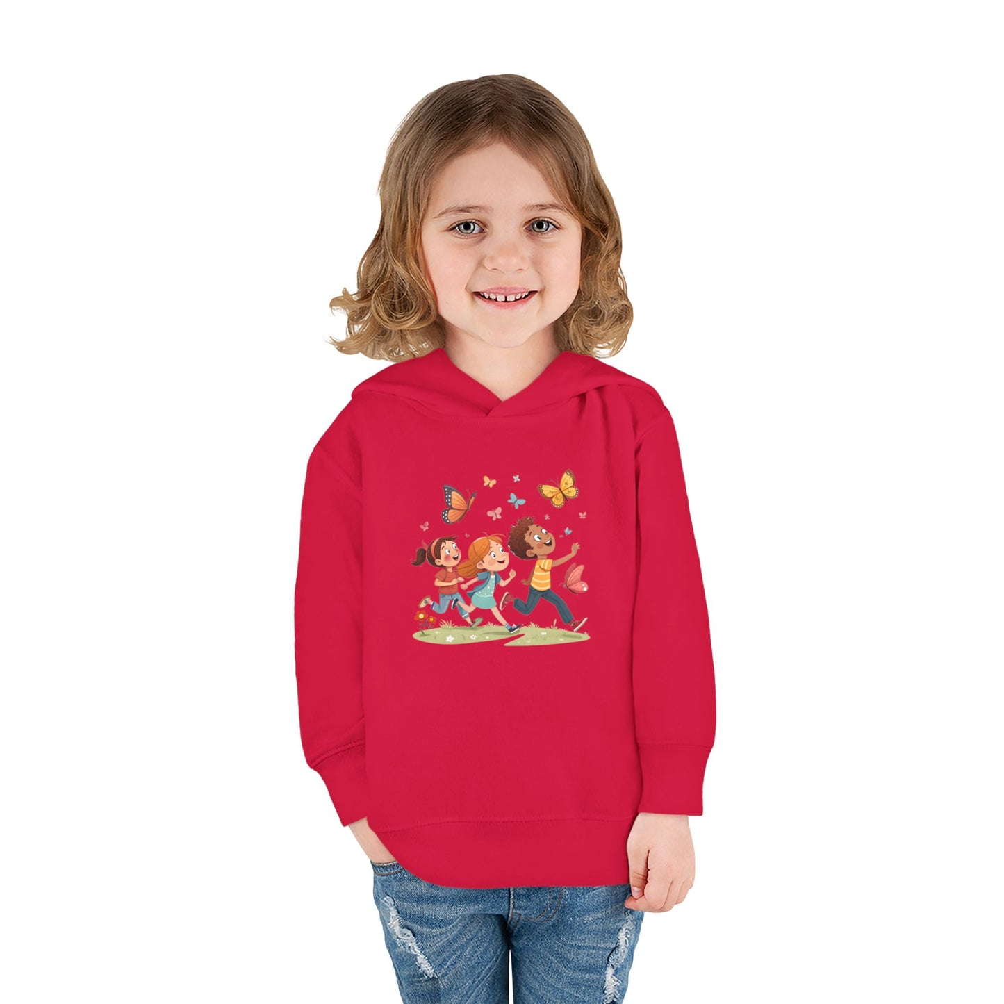 Butterfly Adventure Toddler Pullover Hoodie | Cute Kids Apparel, Fleece Hoodie, Toddler Gift, Outdoor Playwear, Spring Fashion