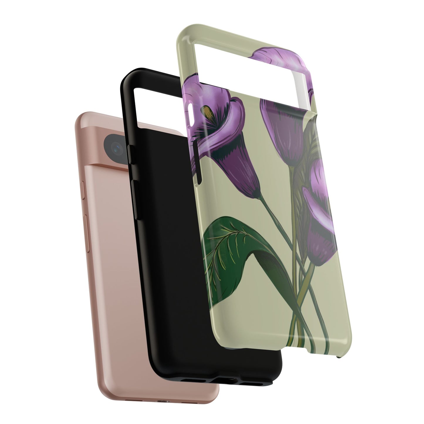 Floral Phone Case - Tough Cases, Purple Flower Design, Cell Phone Accessories, Gift for Her, Nature Lover Essentials
