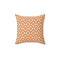 Terracotta Ikat Pattern Faux Suede Square Pillow — Boho Decorative Throw Cushion