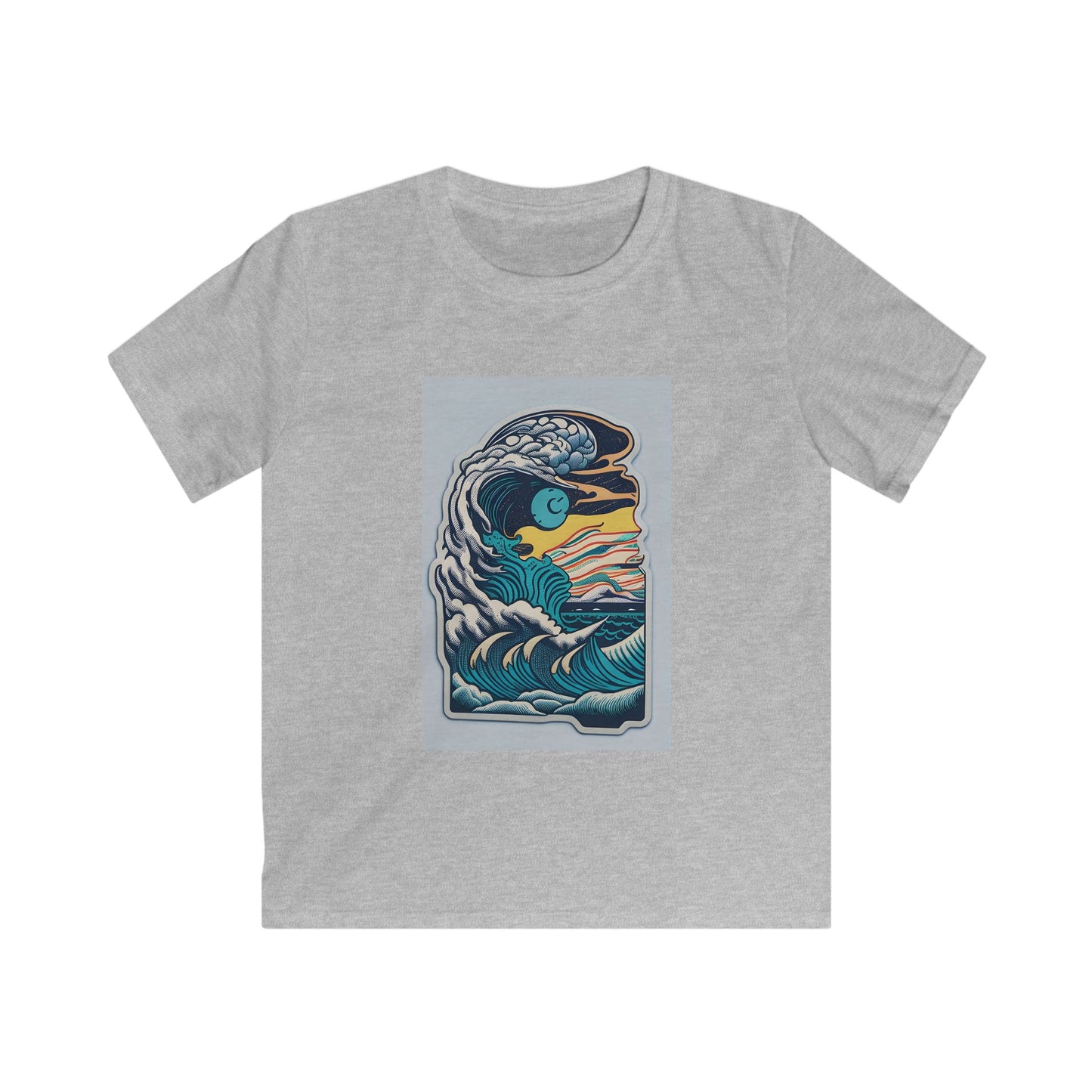 Retro Ocean Wave Kids Tee, Beach Tee, Summer Apparel, Gift for Young Explorers, Casual Kids Clothing, Eco-Friendly Kids Fashion