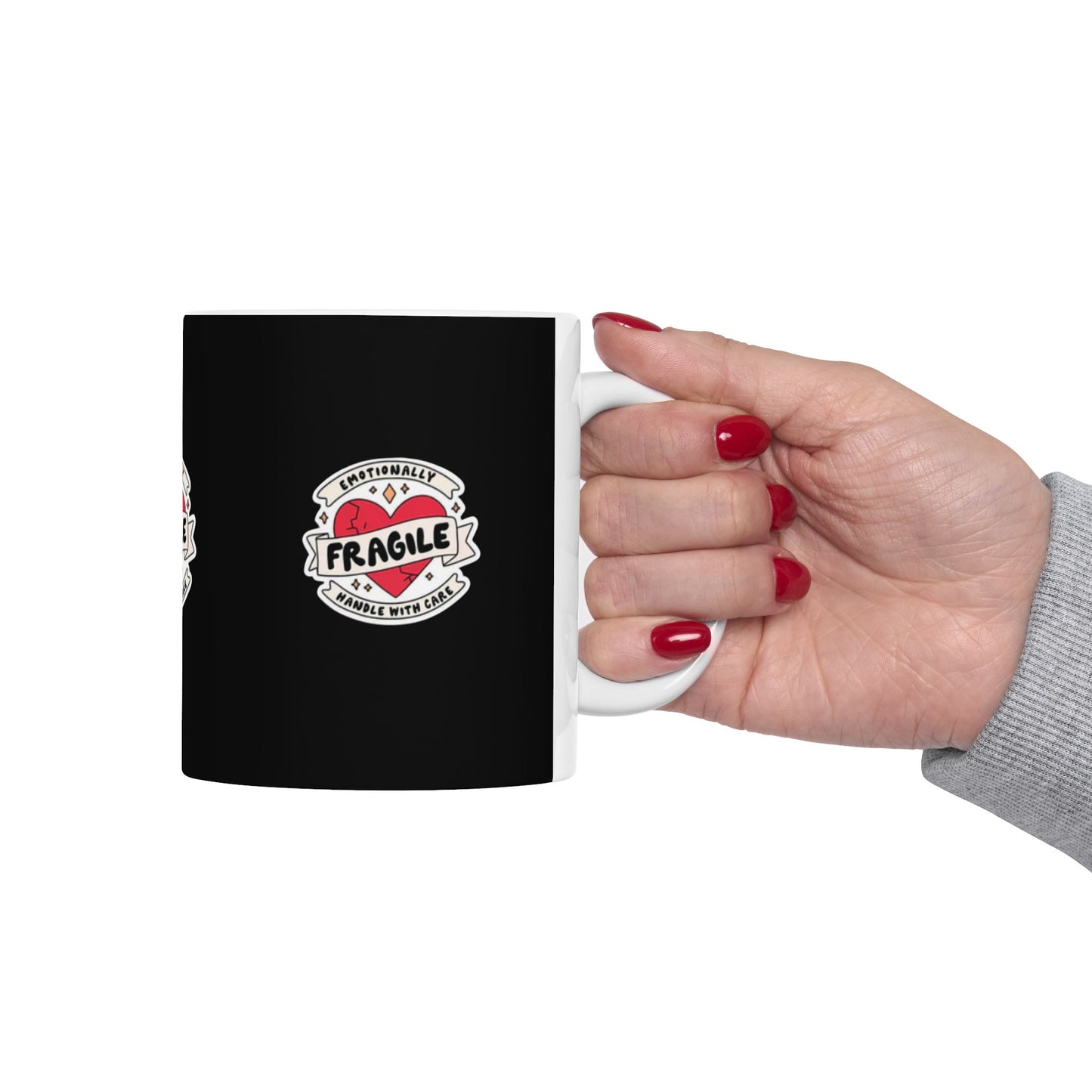Emotionally Fragile Mug, Coffee Cup, Gift for Friends, Self-Care, Mental Health