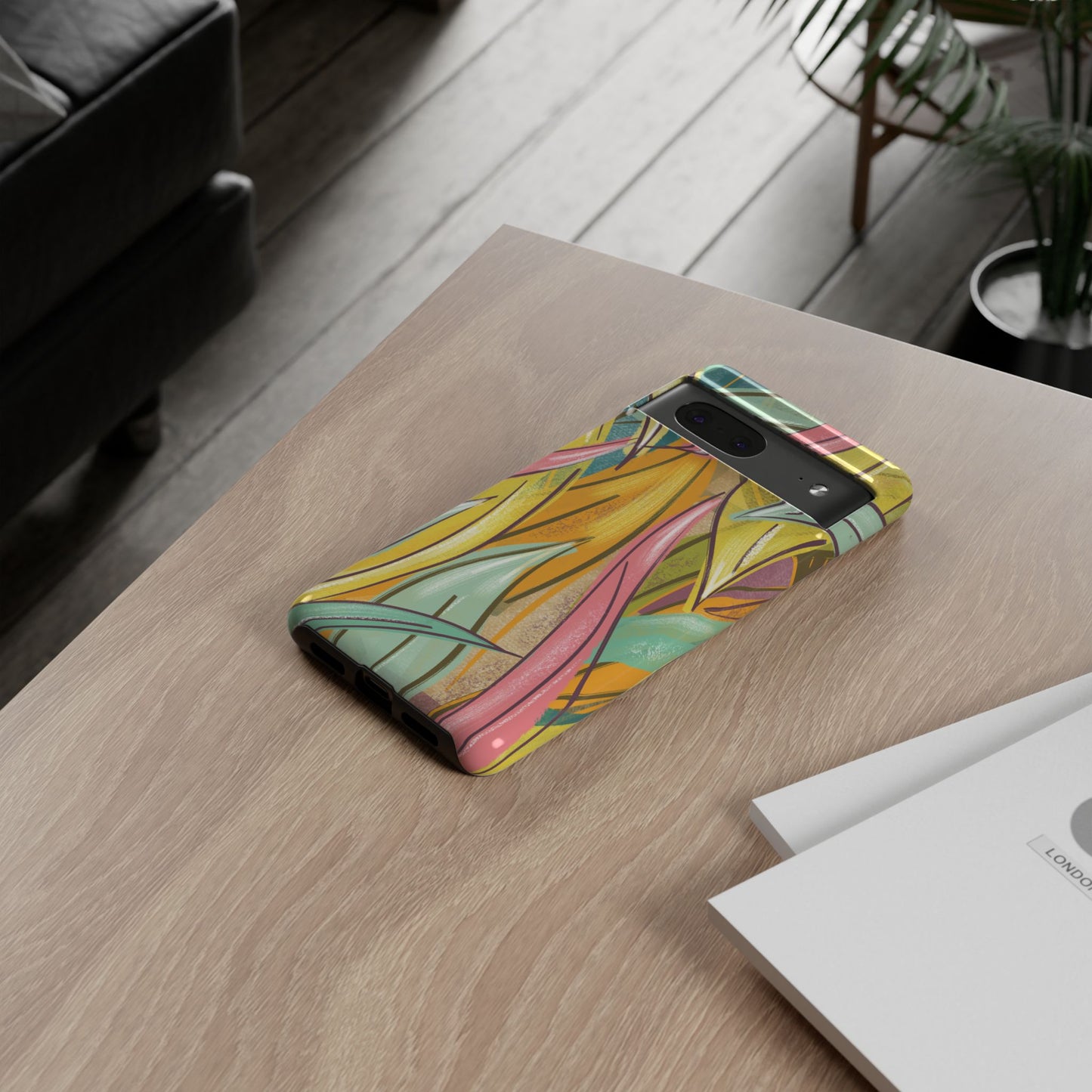 Vibrant Phone Case with Colorful Leaf Design, Tough Cases for Nature Lovers, Eco-Friendly Gift, Summer Vibes, Floral Phone Cover