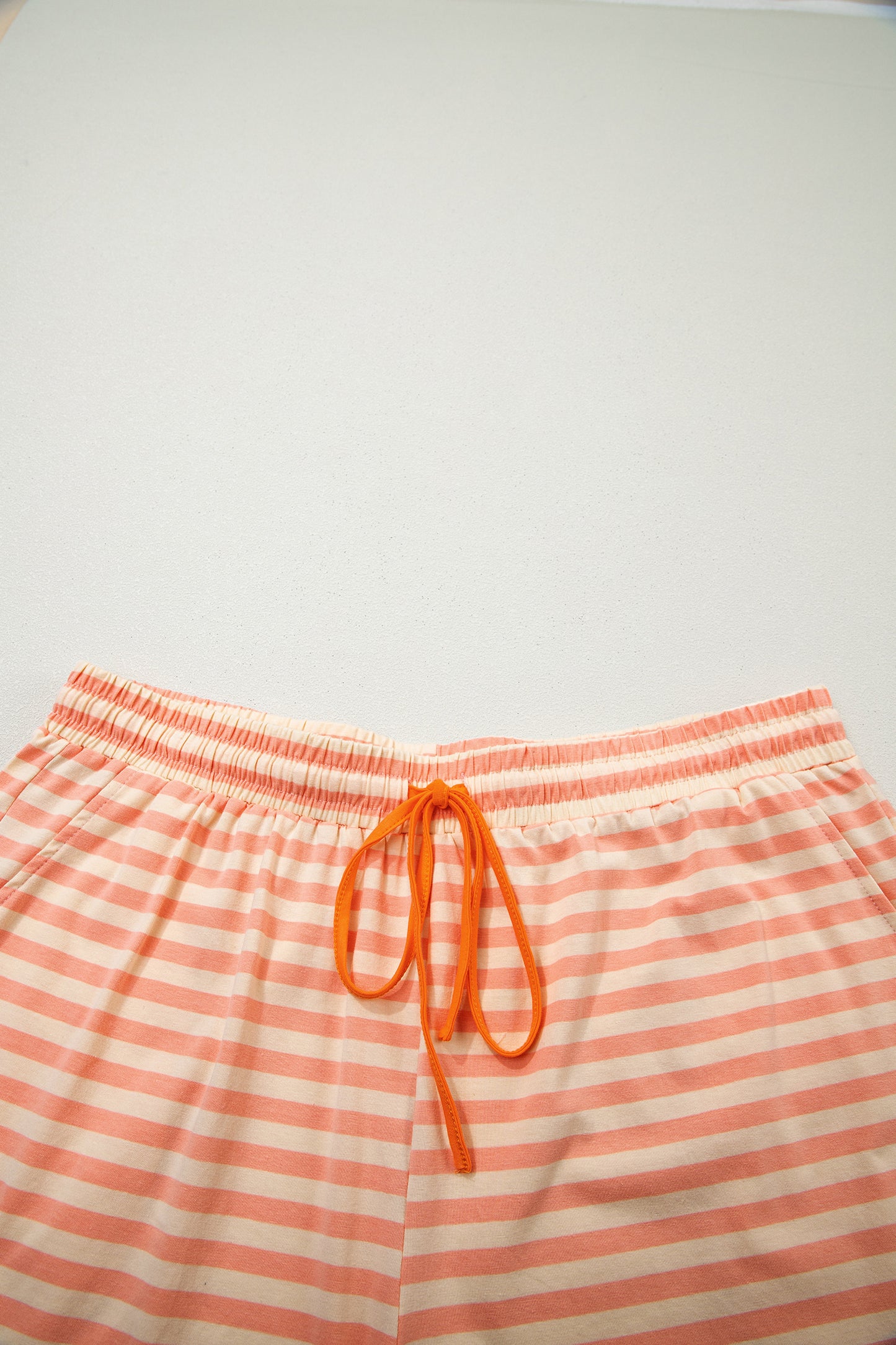 Stripe Drop Shoulder T Shirt and Shorts Plus Size Summer Set