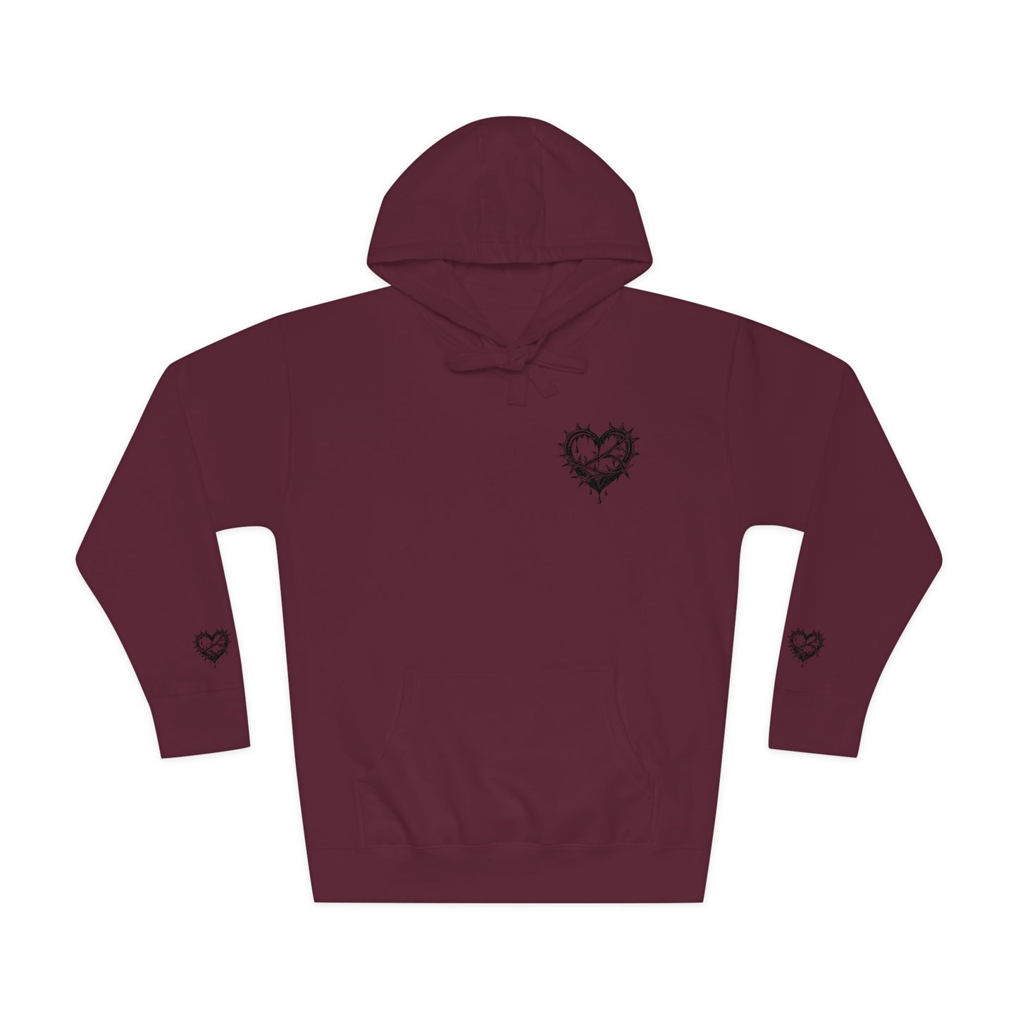 Heartfelt Unisex Fleece Hoodie, Cozy Gift, Casual Wear, Valentine's Day, Romantic Style