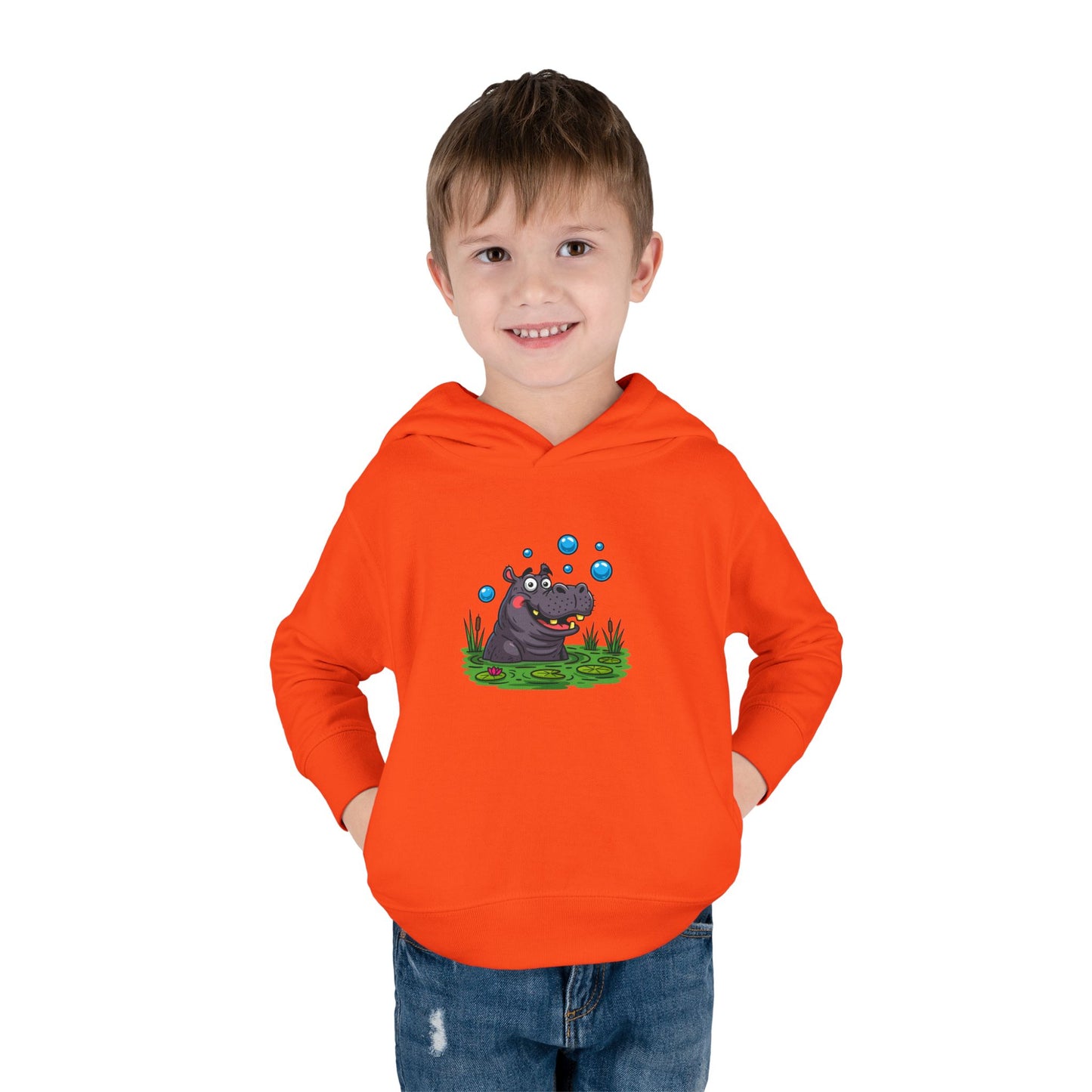 Adorable Hippo Fleece Hoodie, Toddler Hoodie, Kids Pullover, Animal Sweatshirt, Cute Baby Gift, Cozy Toddler Wear