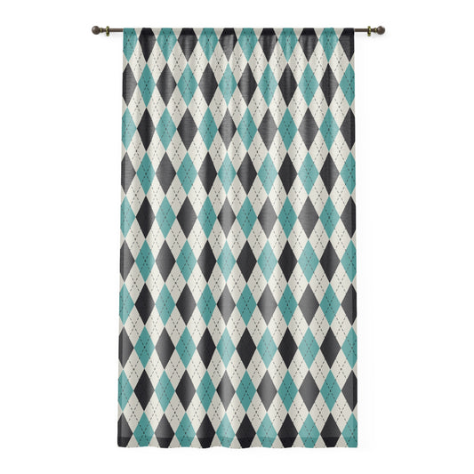 Stylish Geometric Window Curtain for Modern Décor, Home Interior, Living Room, Bedroom, Office, unique gift, home styling, event decor