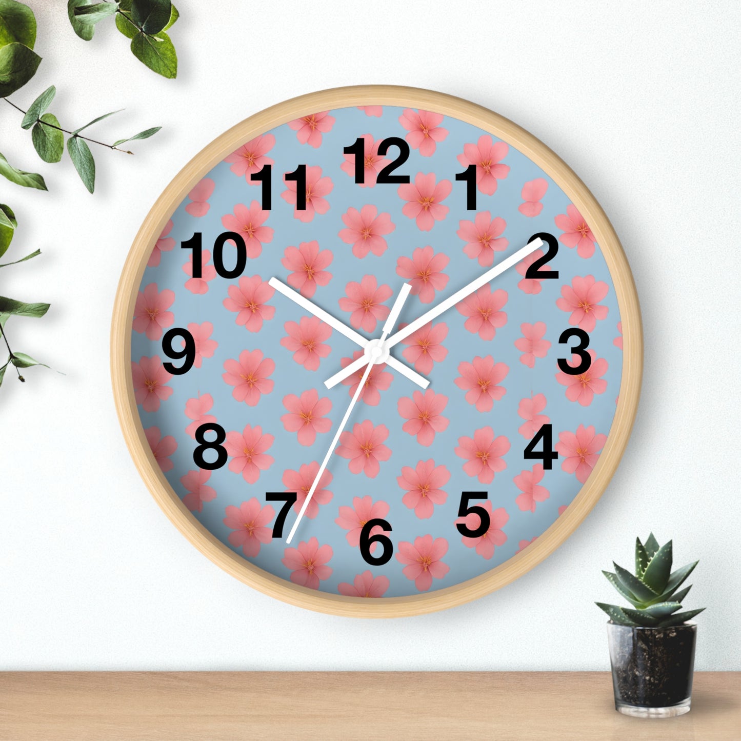 Floral Elegance Wall Clock, Home Decor, Gift for Her, Kitchen Wall Clock, Spring Decor, Office Decor, Floral Clock