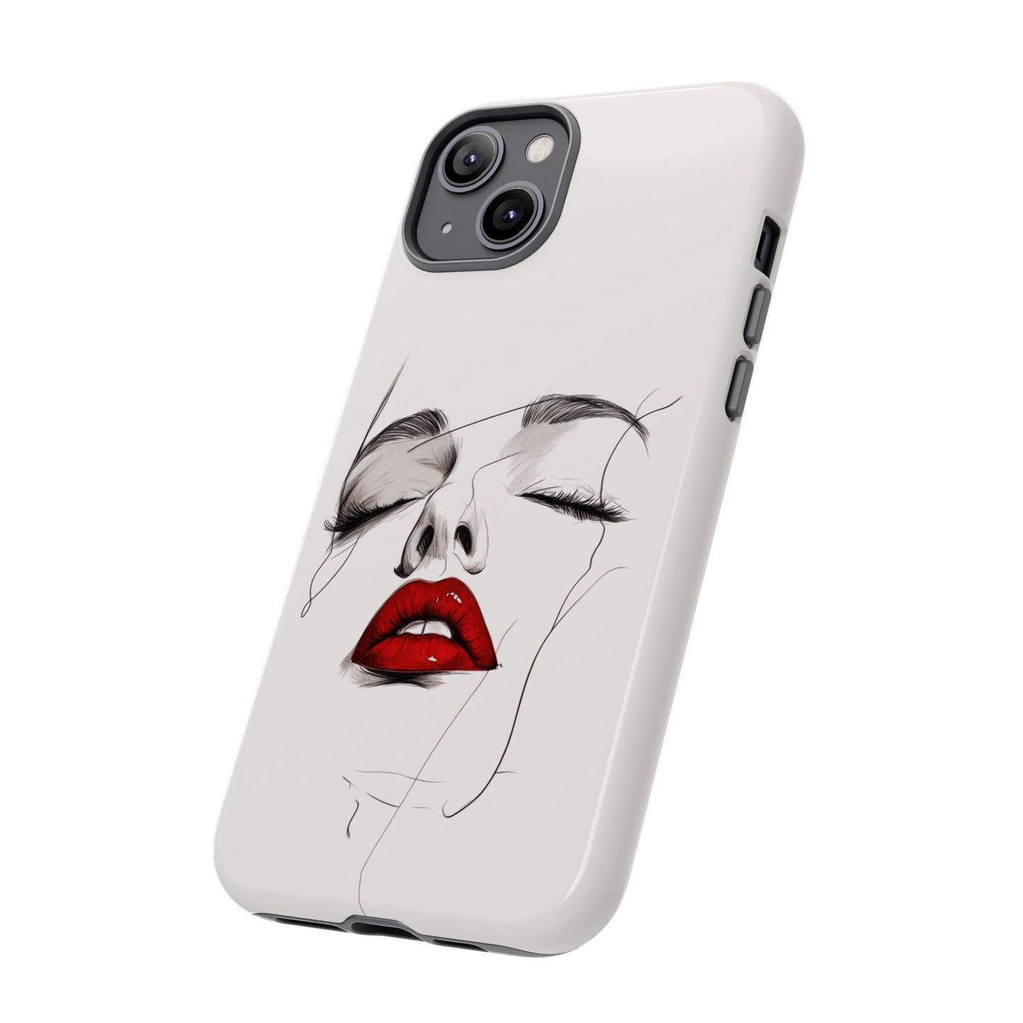Stylish Phone Case with Artistic Lip Design, Femme Tech Accessory, Trendy Device Cover, Gift for Her, Unique Phone Accessories