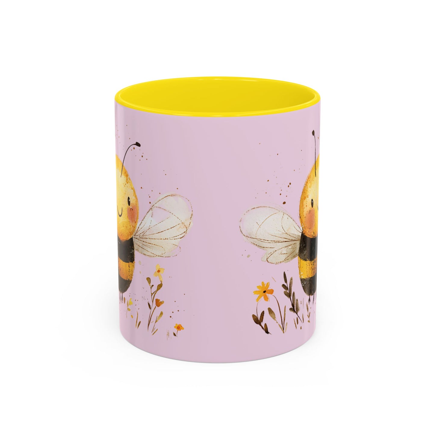 Cute Bee Accent Coffee Mug for Nature Lovers, Fun Bee Design, Gift for Friends, Bee Themed Kitchenware, Bee Lover's Mug